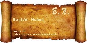 Bojtár Noémi névjegykártya
